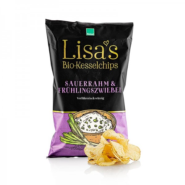 Lisa´s Kartoffel-Chips - Lisa´s Chips - Sauerrahm Frühlingszwiebel (Kartoffelchips) BIO