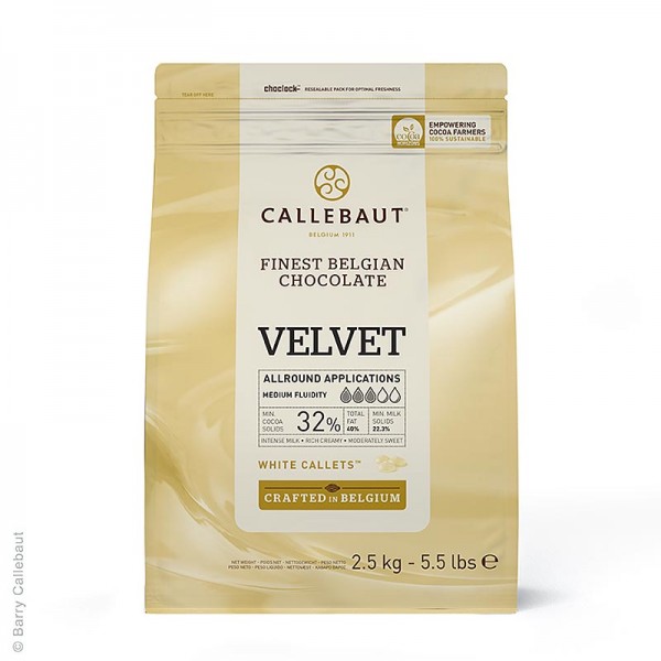 Callebaut - Weiße Schokolade Velvet Callets 32% Kakaobutter 23% Milch